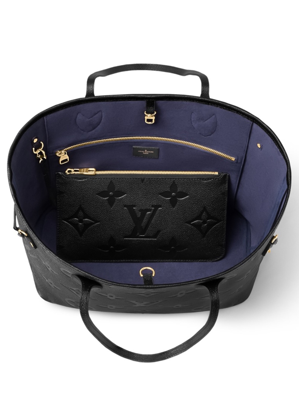 💯% Authentic Louis Vuitton
Neverfull MM
Black Embossed Monogram Tote Bag - Picture 13 of 15